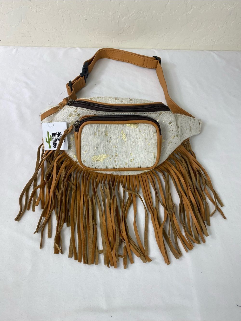 Boho Cow hair on Fanny Pack-Bum sling bag